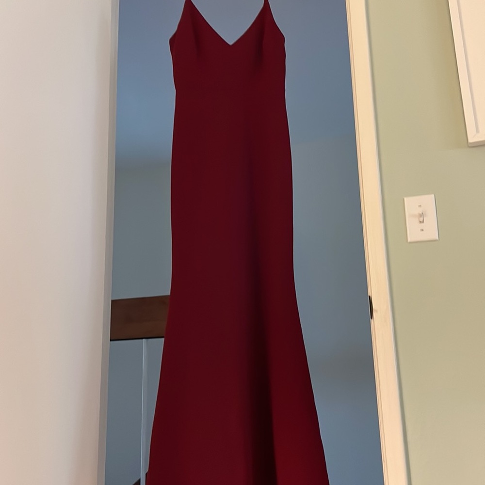 Maroon spaghetti strap maxi dress